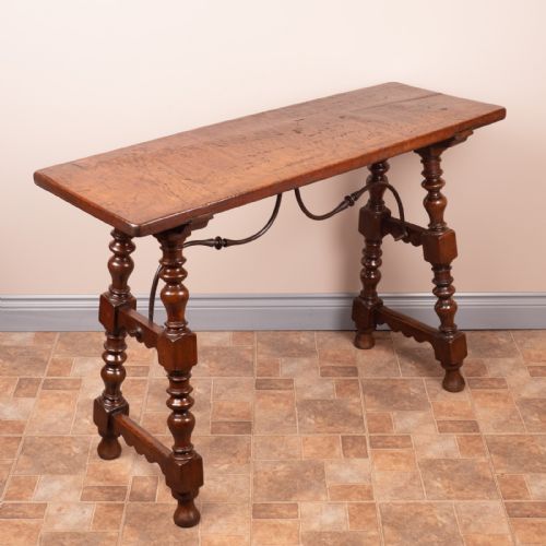 19thc spanish walnut tavern side table - CATEGORY: ANTIQUE TABLES - DATED 19TH CENTURY