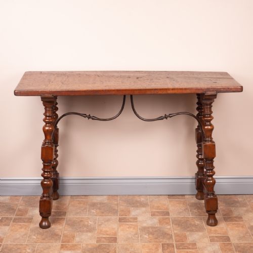 19THC SPANISH WALNUT TAVERN SIDE TABLE - ADDITIONAL PHOTO 1
