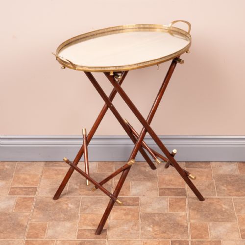 mirrored tray and folding stand - CATEGORY: ANTIQUE MISCELLANEOUS - DATED 1920