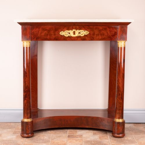 GOOD QUALITY 19THC FRENCH MAHOGANY CONSOLE TABLE - ADDITIONAL PHOTO 2