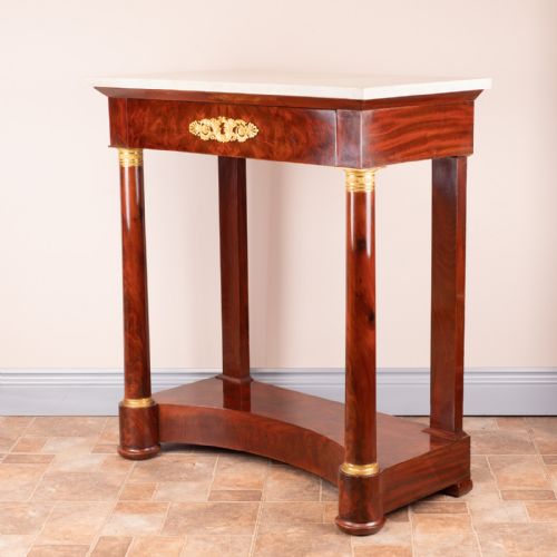 GOOD QUALITY 19THC FRENCH MAHOGANY CONSOLE TABLE - ADDITIONAL PHOTO 7