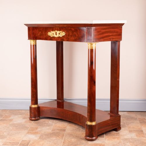 GOOD QUALITY 19THC FRENCH MAHOGANY CONSOLE TABLE - ADDITIONAL PHOTO 9