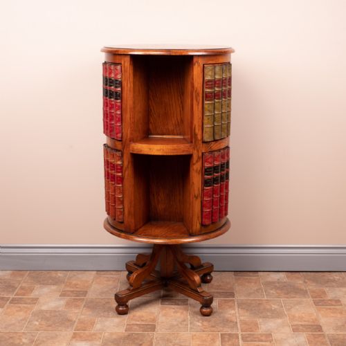 CIRCULAR OAK REVOLVING BOOKCASE - ADDITIONAL PHOTO 2