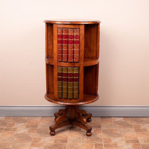 CIRCULAR OAK REVOLVING BOOKCASE - ADDITIONAL PHOTO 5