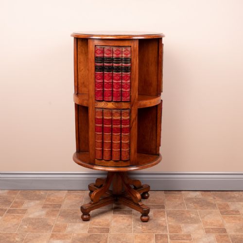 CIRCULAR OAK REVOLVING BOOKCASE - ADDITIONAL PHOTO 7