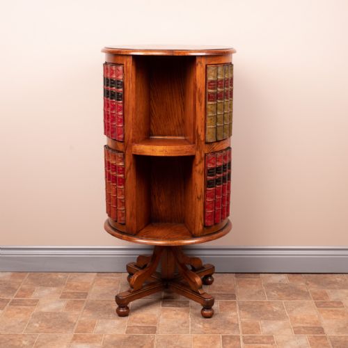 CIRCULAR OAK REVOLVING BOOKCASE - ADDITIONAL PHOTO 8