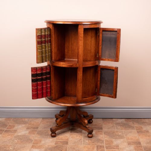 CIRCULAR OAK REVOLVING BOOKCASE - ADDITIONAL PHOTO 10