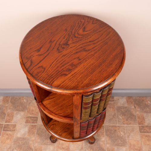 CIRCULAR OAK REVOLVING BOOKCASE - ADDITIONAL PHOTO 13