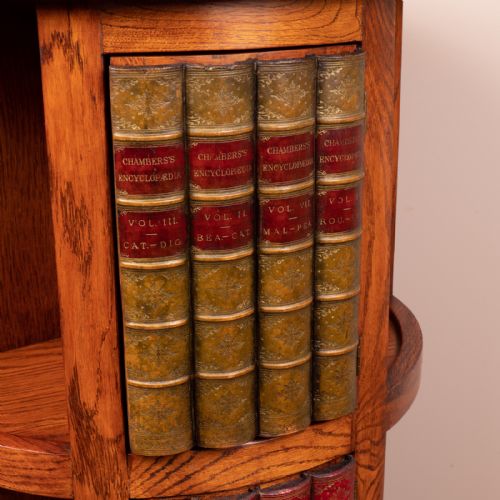 CIRCULAR OAK REVOLVING BOOKCASE - ADDITIONAL PHOTO 14