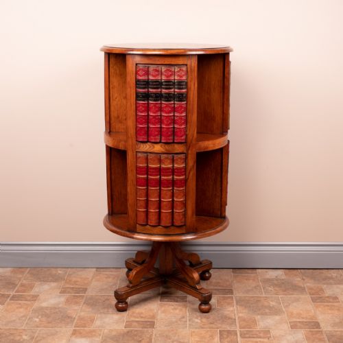 CIRCULAR OAK REVOLVING BOOKCASE - ADDITIONAL PHOTO 17