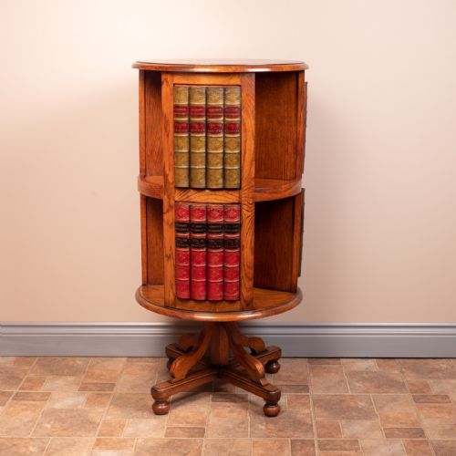 CIRCULAR OAK REVOLVING BOOKCASE - ADDITIONAL PHOTO 18