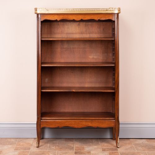 FRENCH OPEN BOOKCASE WITH MARBLE TOP - ADDITIONAL PHOTO 2
