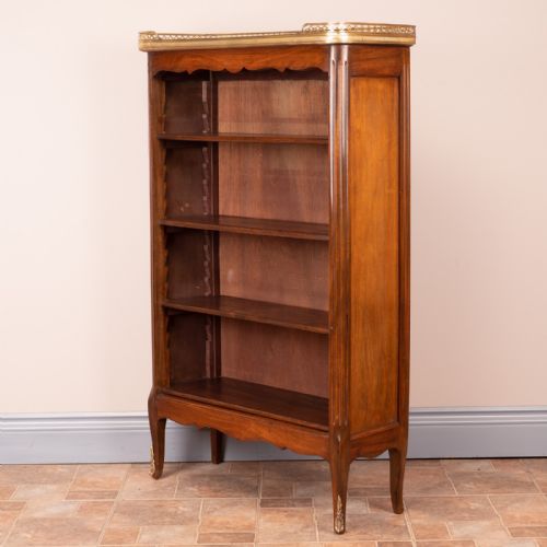FRENCH OPEN BOOKCASE WITH MARBLE TOP - ADDITIONAL PHOTO 5