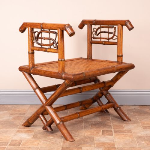 BAMBOO HALL BENCH WITH CANE SEAT - ADDITIONAL PHOTO 2