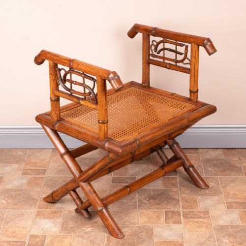 BAMBOO HALL BENCH WITH CANE SEAT - ADDITIONAL PHOTO 3