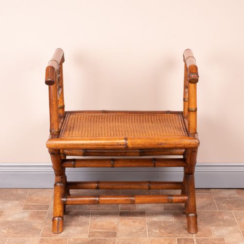 BAMBOO HALL BENCH WITH CANE SEAT - ADDITIONAL PHOTO 4