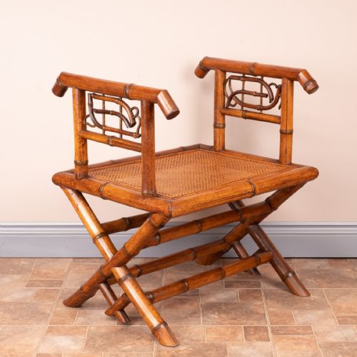 BAMBOO HALL BENCH WITH CANE SEAT - ADDITIONAL PHOTO 7