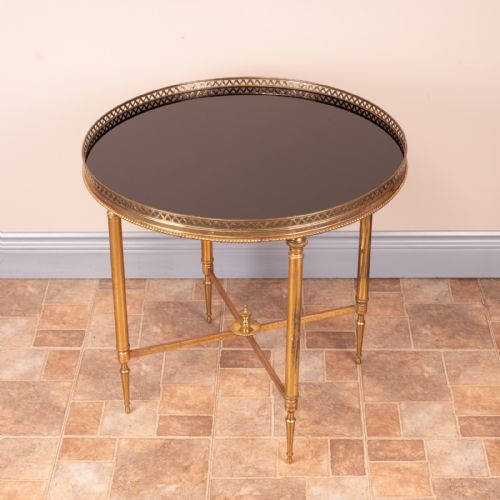 BRASS COFFEE TABLE WITH BLACK GLASS TOP - ADDITIONAL PHOTO 13