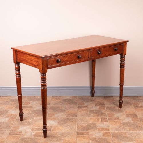 19THC MAHOGANY TWO DRAWER SIDE TABLE - ADDITIONAL PHOTO 1