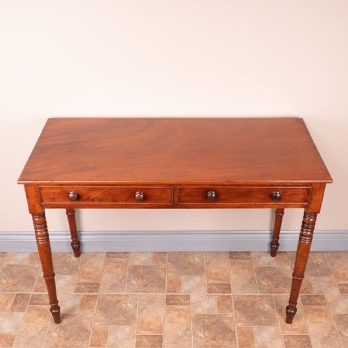19THC MAHOGANY TWO DRAWER SIDE TABLE - ADDITIONAL PHOTO 2