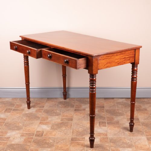 19THC MAHOGANY TWO DRAWER SIDE TABLE - ADDITIONAL PHOTO 6