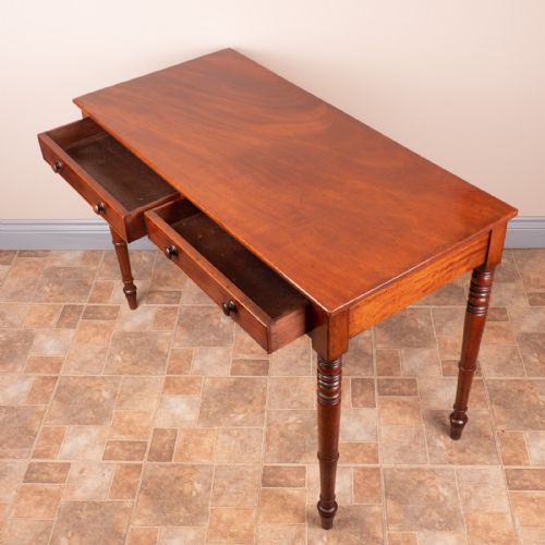 19THC MAHOGANY TWO DRAWER SIDE TABLE - ADDITIONAL PHOTO 7