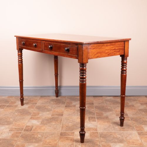 19THC MAHOGANY TWO DRAWER SIDE TABLE - ADDITIONAL PHOTO 10