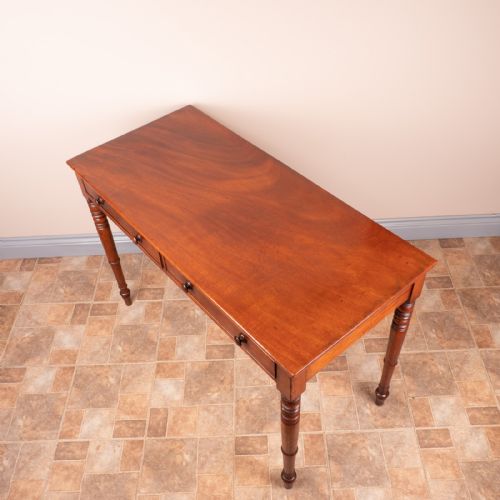 19THC MAHOGANY TWO DRAWER SIDE TABLE - ADDITIONAL PHOTO 11