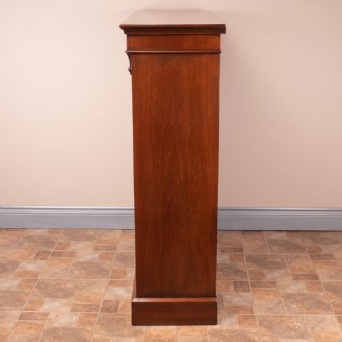 GOODSIZED EDWARDIAN WALNUT OPEN BOOKCASE - ADDITIONAL PHOTO 3