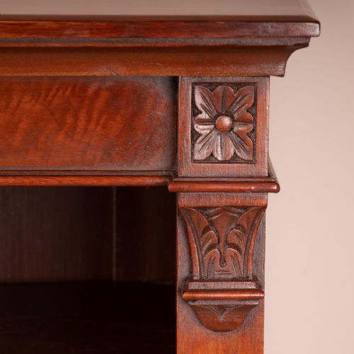 GOODSIZED EDWARDIAN WALNUT OPEN BOOKCASE - ADDITIONAL PHOTO 7