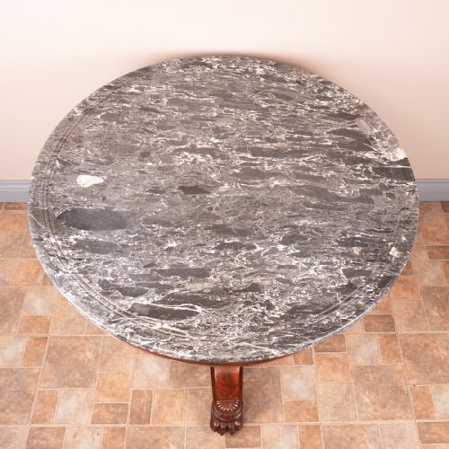 19THC FRENCH MAHOGANY GUERIDON MARBLE TOPPED TABLE - ADDITIONAL PHOTO 2