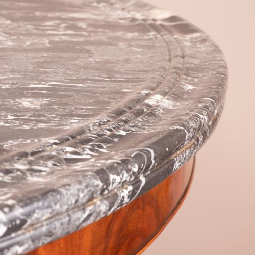 19THC FRENCH MAHOGANY GUERIDON MARBLE TOPPED TABLE - ADDITIONAL PHOTO 7