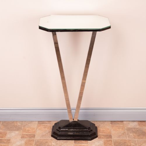 ART DECO OCCASIONAL TABLE WITH MIRRORED TOP - ADDITIONAL PHOTO 1