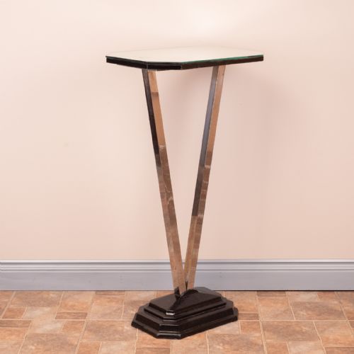 ART DECO OCCASIONAL TABLE WITH MIRRORED TOP - ADDITIONAL PHOTO 3