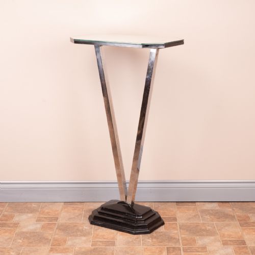ART DECO OCCASIONAL TABLE WITH MIRRORED TOP - ADDITIONAL PHOTO 5