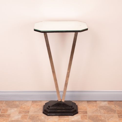 ART DECO OCCASIONAL TABLE WITH MIRRORED TOP - ADDITIONAL PHOTO 6