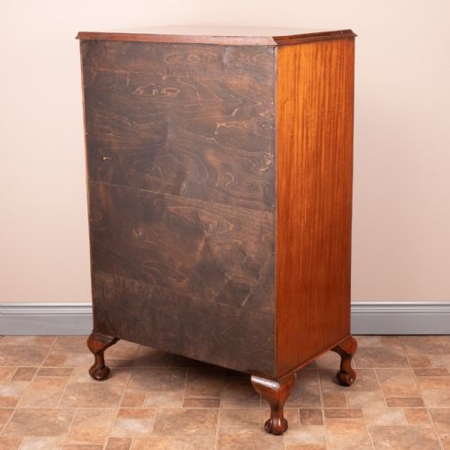 SERPENTINE FRONTED TALL MAHOGANY CHEST OF DRAWERS - ADDITIONAL PHOTO 14