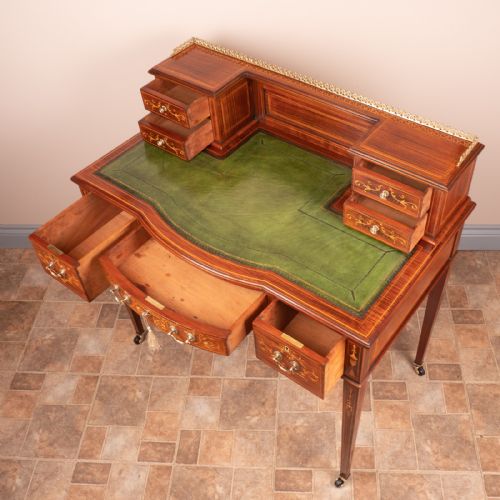 GOOD QUALITY INLAID ROSEWOOD BONHEUR DU JOUR - ADDITIONAL PHOTO 4