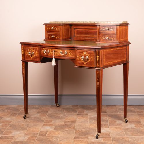 GOOD QUALITY INLAID ROSEWOOD BONHEUR DU JOUR - ADDITIONAL PHOTO 5