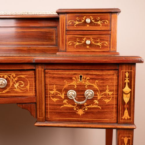 GOOD QUALITY INLAID ROSEWOOD BONHEUR DU JOUR - ADDITIONAL PHOTO 10