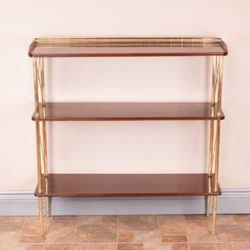 GOOD QUALITY MAHOGANY AND BRASS BOOKSHELVES - ADDITIONAL PHOTO 1