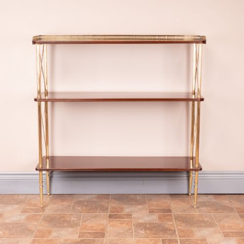 GOOD QUALITY MAHOGANY AND BRASS BOOKSHELVES - ADDITIONAL PHOTO 2