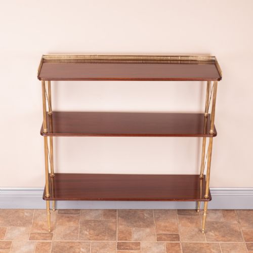GOOD QUALITY MAHOGANY AND BRASS BOOKSHELVES - ADDITIONAL PHOTO 3