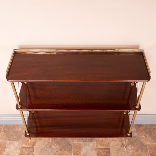 GOOD QUALITY MAHOGANY AND BRASS BOOKSHELVES - ADDITIONAL PHOTO 4