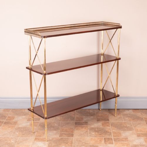 GOOD QUALITY MAHOGANY AND BRASS BOOKSHELVES - ADDITIONAL PHOTO 5