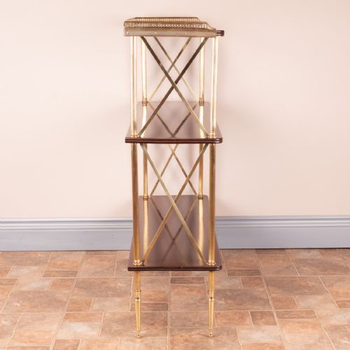 GOOD QUALITY MAHOGANY AND BRASS BOOKSHELVES - ADDITIONAL PHOTO 6