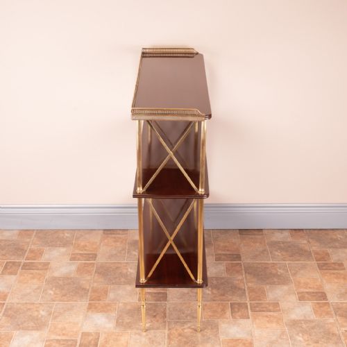 GOOD QUALITY MAHOGANY AND BRASS BOOKSHELVES - ADDITIONAL PHOTO 7