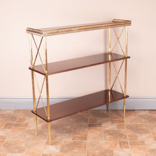 GOOD QUALITY MAHOGANY AND BRASS BOOKSHELVES - ADDITIONAL PHOTO 9