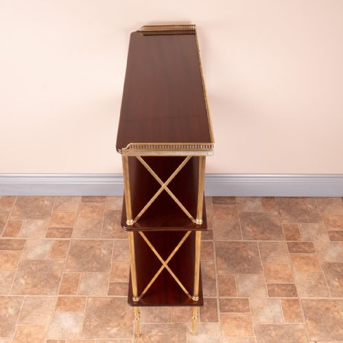 GOOD QUALITY MAHOGANY AND BRASS BOOKSHELVES - ADDITIONAL PHOTO 10