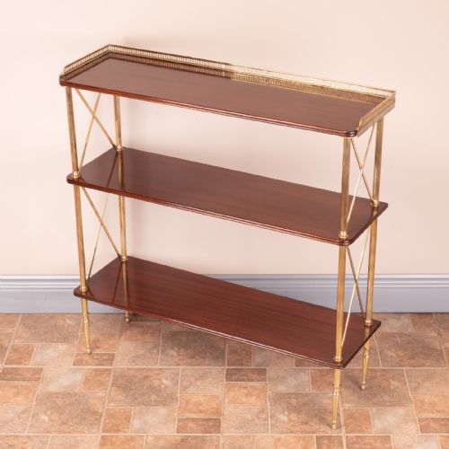 GOOD QUALITY MAHOGANY AND BRASS BOOKSHELVES - ADDITIONAL PHOTO 11